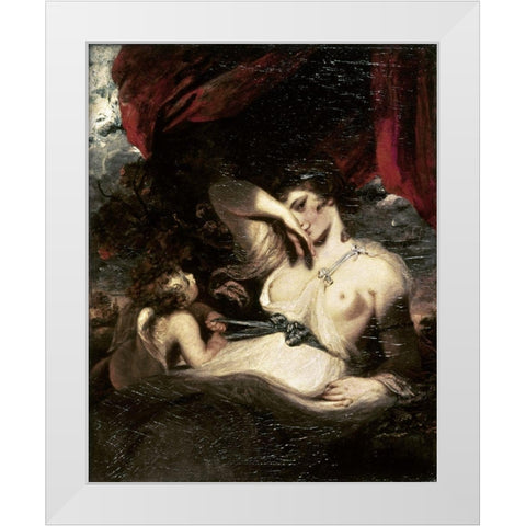 Venus and Amor White Modern Wood Framed Art Print by Reynolds, Joshua
