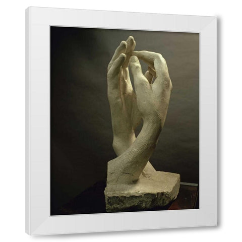 The Cathedral, 1908 White Modern Wood Framed Art Print by Rodin, Auguste