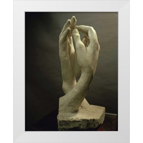 The Cathedral, 1908 White Modern Wood Framed Art Print by Rodin, Auguste