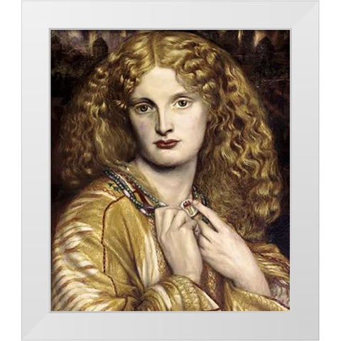 Helen of Troy White Modern Wood Framed Art Print by Rossetti, Dante Gabriel
