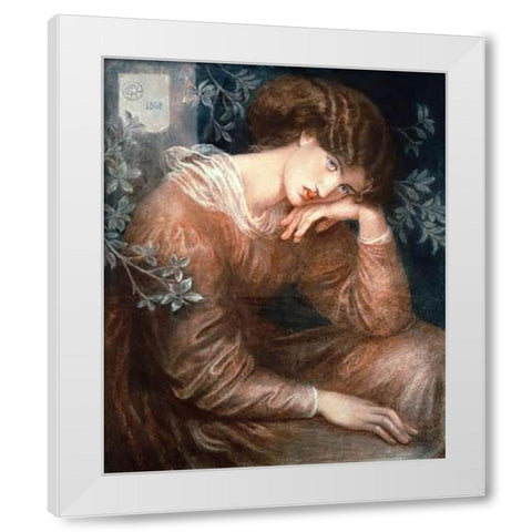 Reverie White Modern Wood Framed Art Print by Rossetti, Dante Gabriel