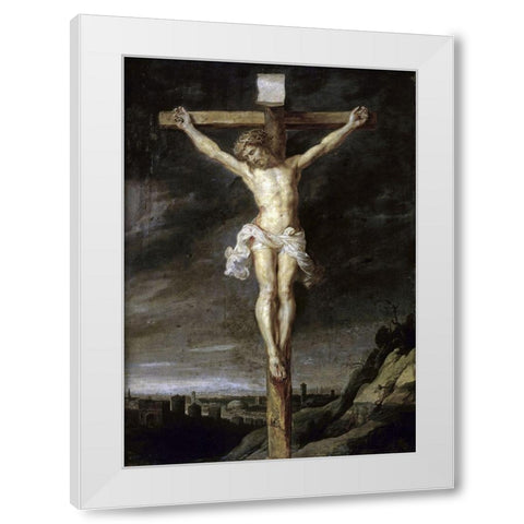 The Crucified White Modern Wood Framed Art Print by Rubens, Peter Paul