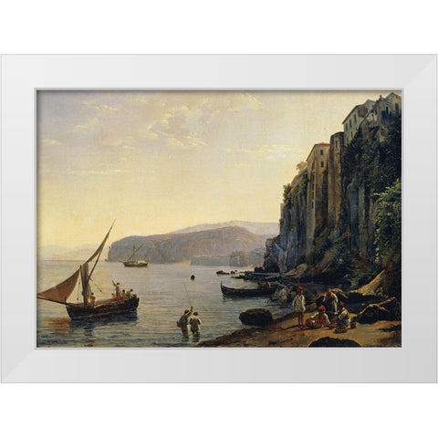 View of Sorrento, Near Naples White Modern Wood Framed Art Print by Shchedrin, Silvestr Feodosevich