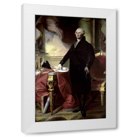 George Washington White Modern Wood Framed Art Print by Stuart, Gilbert