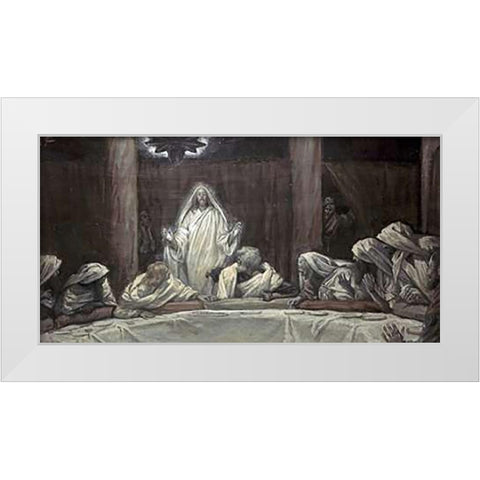 He Appeared to the Eleven as They Sat at Meat White Modern Wood Framed Art Print by Tissot, James