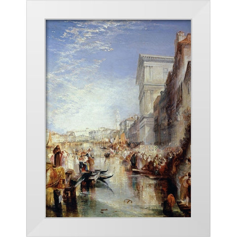 Grand Canal, Venice: Shylock White Modern Wood Framed Art Print by Turner, Joseph M.W.