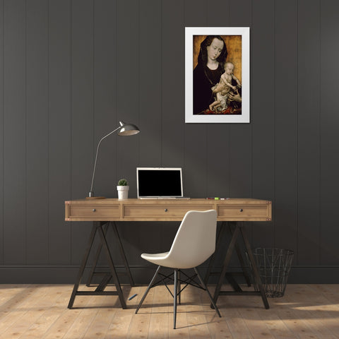 Madonna and Child White Modern Wood Framed Art Print by Van der Weyden, Rogier