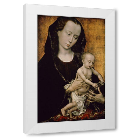 Madonna and Child White Modern Wood Framed Art Print by Van der Weyden, Rogier