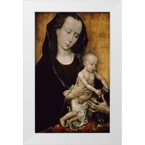 Madonna and Child White Modern Wood Framed Art Print by Van der Weyden, Rogier