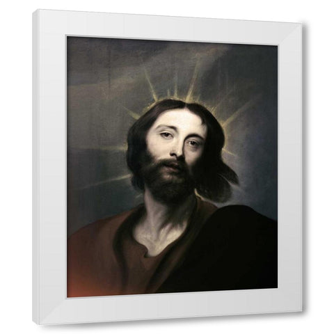 Jesus Holy Christ White Modern Wood Framed Art Print by Van Dyck, Anthony