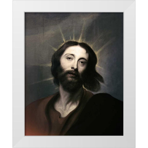 Jesus Holy Christ White Modern Wood Framed Art Print by Van Dyck, Anthony