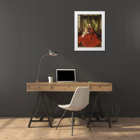 Madonna and Child White Modern Wood Framed Art Print by Van Eyck, Jan