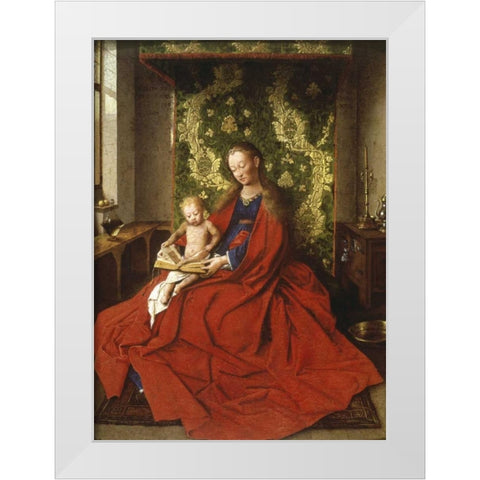 Madonna and Child White Modern Wood Framed Art Print by Van Eyck, Jan