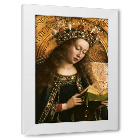 The Virgin: Ghent Altarpiece White Modern Wood Framed Art Print by Van Eyck, Jan