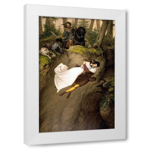 Leap from the Rock White Modern Wood Framed Art Print by Von Carolsfeld, Julius Schnorr