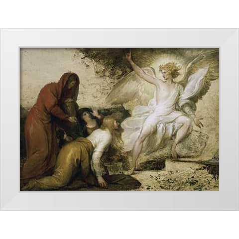 The Angel at the Tomb of Museumist White Modern Wood Framed Art Print by West, Benjamin
