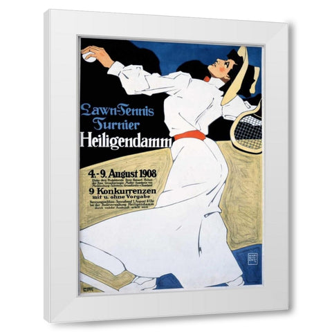 Lawn Tennis Tunier White Modern Wood Framed Art Print by Erdt, Hans Rudi