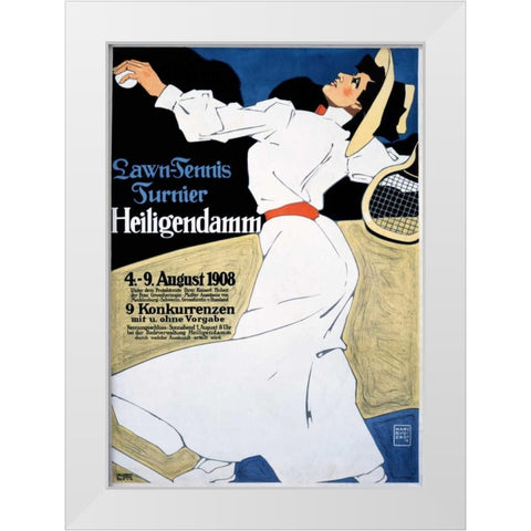 Lawn Tennis Tunier White Modern Wood Framed Art Print by Erdt, Hans Rudi