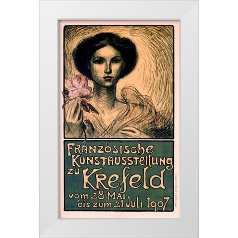 Franzosische Kunstausstellung zu Krefeld White Modern Wood Framed Art Print by Steinlen, Theophile