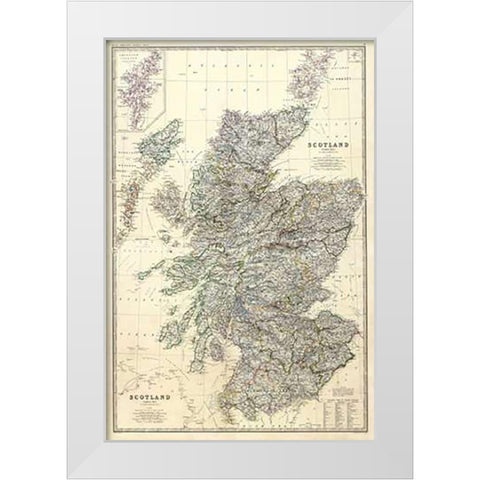 ComVintageite: Scotland, 1861 White Modern Wood Framed Art Print by Johnston, Alexander Keith
