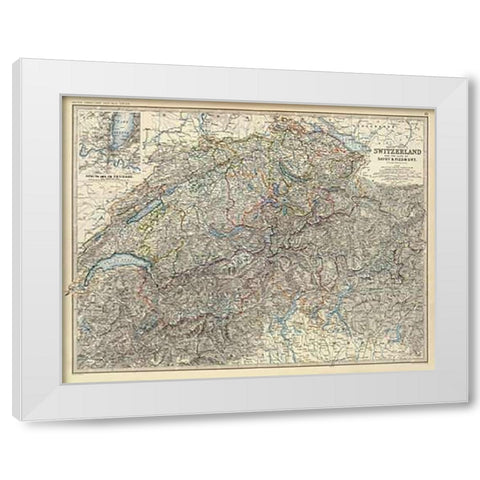 Switzerland, Savoy, Piedmont, 1861 White Modern Wood Framed Art Print by Johnston, Alexander Keith