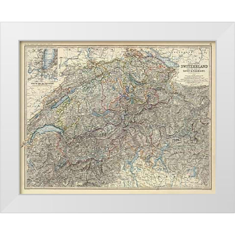 Switzerland, Savoy, Piedmont, 1861 White Modern Wood Framed Art Print by Johnston, Alexander Keith