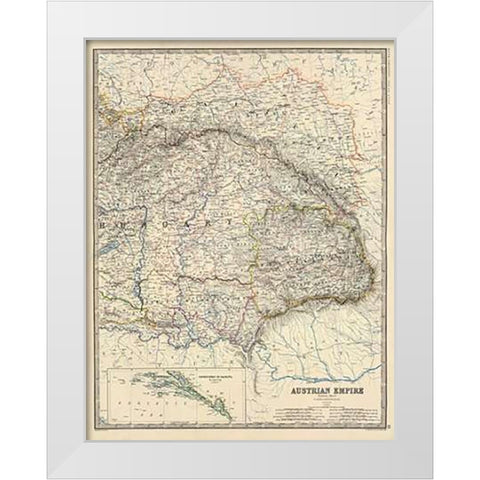 Austria East, 1861 White Modern Wood Framed Art Print by Johnston, Alexander Keith