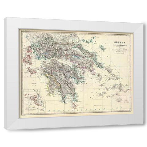 Greece, 1861 White Modern Wood Framed Art Print by Johnston, Alexander Keith