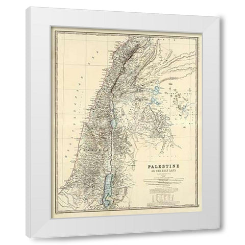 Palestine, 1861 White Modern Wood Framed Art Print by Johnston, Alexander Keith
