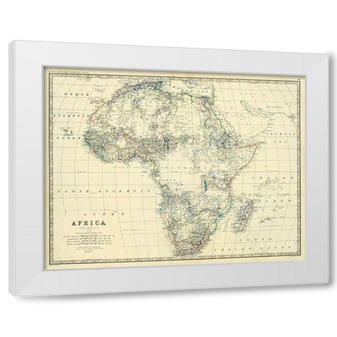 Africa, 1861 White Modern Wood Framed Art Print by Johnston, Alexander Keith