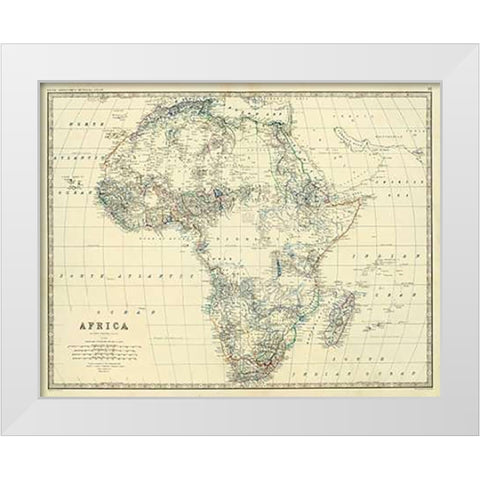 Africa, 1861 White Modern Wood Framed Art Print by Johnston, Alexander Keith