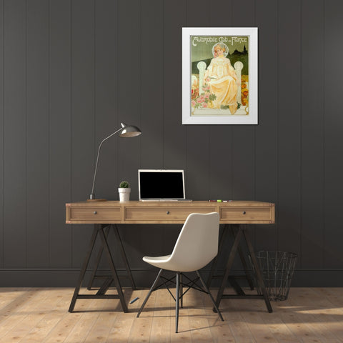 Automobile Club de France White Modern Wood Framed Art Print by Livemont, Privat