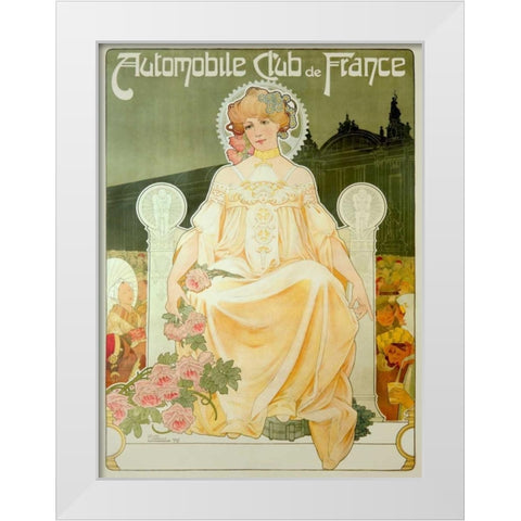 Automobile Club de France White Modern Wood Framed Art Print by Livemont, Privat