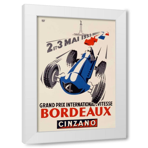 Grand Prix/Bordeaux White Modern Wood Framed Art Print by Roy