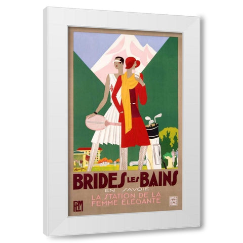 Brides-les-Bains White Modern Wood Framed Art Print by Benigni, Leon