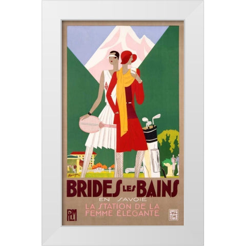 Brides-les-Bains White Modern Wood Framed Art Print by Benigni, Leon