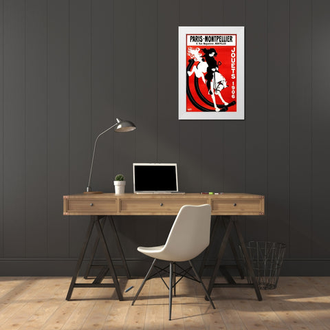 Paris-Montpellier White Modern Wood Framed Art Print by Wim