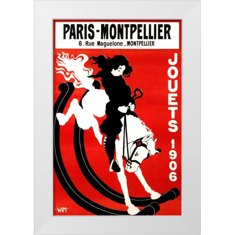 Paris-Montpellier White Modern Wood Framed Art Print by Wim