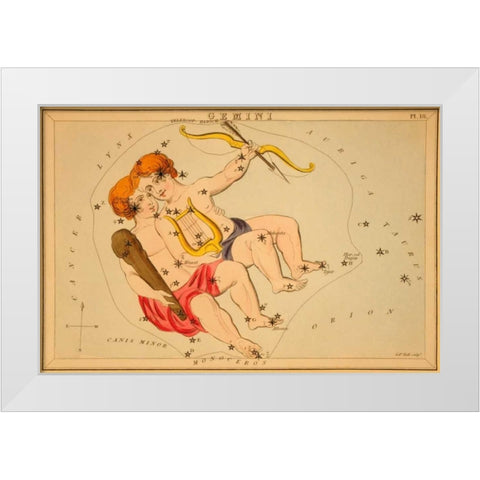 Gemini, 1825 White Modern Wood Framed Art Print by Aspin, Jehoshaphat