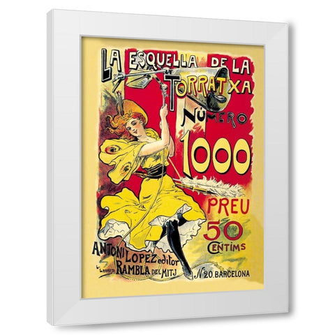 La Esquella de la Torratxa, 1898 White Modern Wood Framed Art Print by Labarta, L.