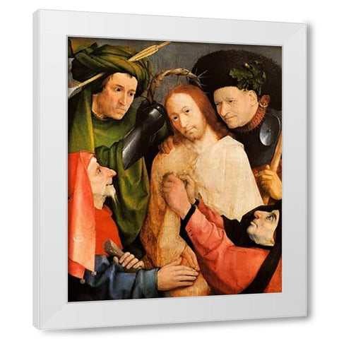 Museumist Crowned With Thorns White Modern Wood Framed Art Print by Bosch, Hieronymus