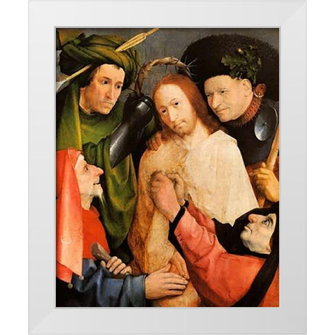 Museumist Crowned With Thorns White Modern Wood Framed Art Print by Bosch, Hieronymus