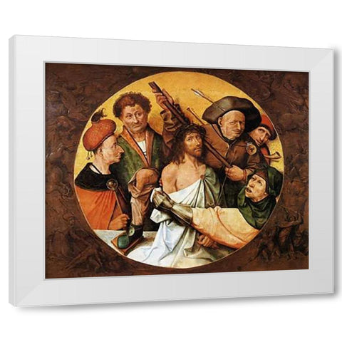 Museumist Crowned With Thorns II White Modern Wood Framed Art Print by Bosch, Hieronymus