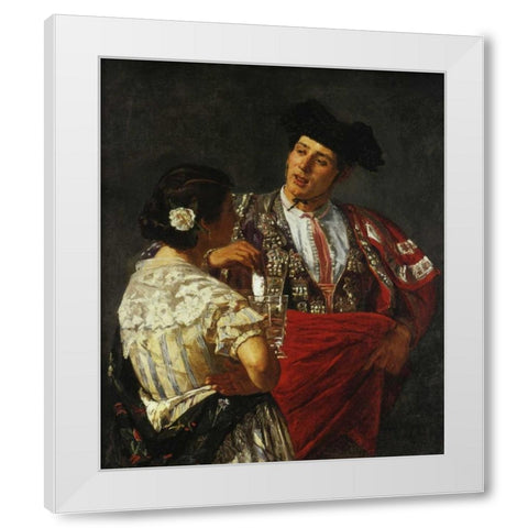 Offering The Panal To The Bullfighter 1872 White Modern Wood Framed Art Print by Cassatt, Mary