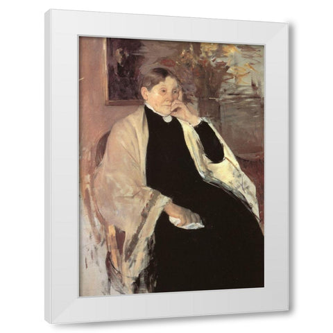 The Artists Mother Katherine Kelso Johnston 1889 White Modern Wood Framed Art Print by Cassatt, Mary