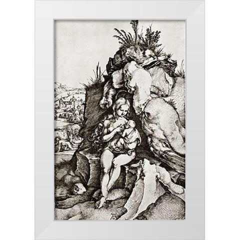 The Repentance Of St John Museumysostom White Modern Wood Framed Art Print by Durer, Albrecht