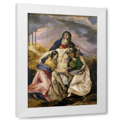 Pieta White Modern Wood Framed Art Print by El Greco