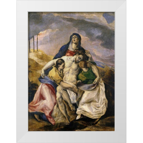Pieta White Modern Wood Framed Art Print by El Greco