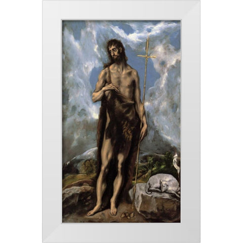 Saint John The Baptist White Modern Wood Framed Art Print by El Greco