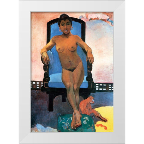 Portrait Of Annah The Javanese White Modern Wood Framed Art Print by Gauguin, Paul